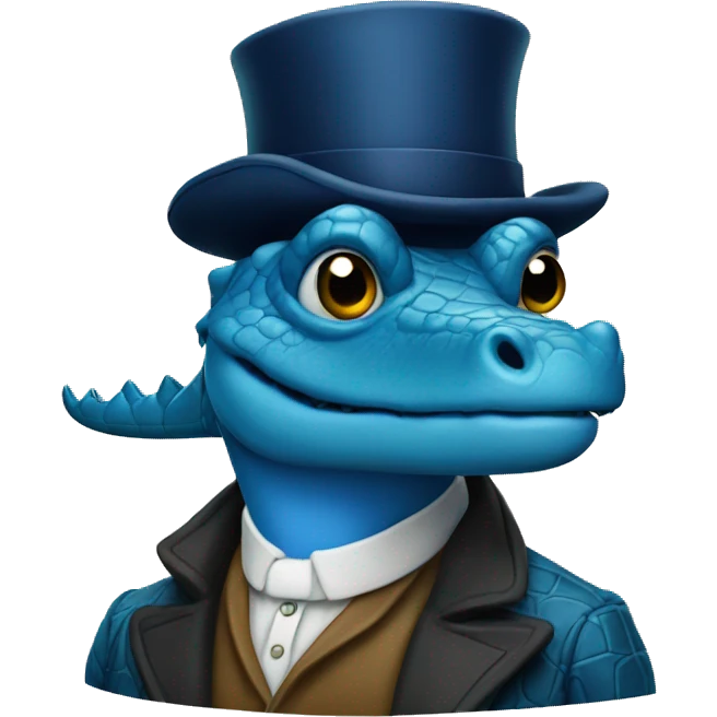 A blue sherlock holmes alligator emoji