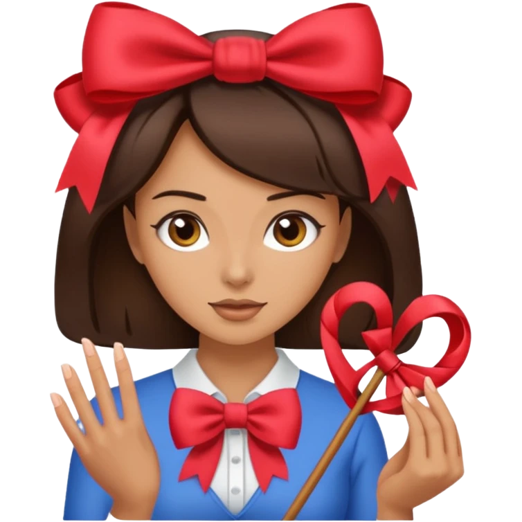 Brunette giving bow job emoji