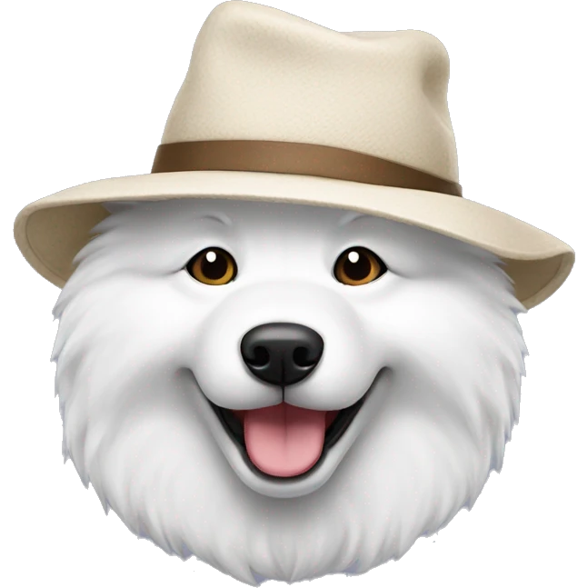 Samoyed with hat emoji