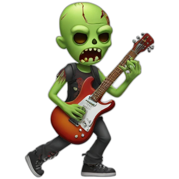 Zombie guitarist emoji