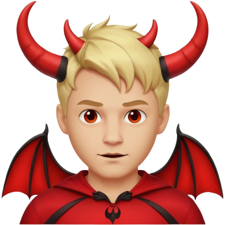 blonde short hair man devil with shirt emoji
