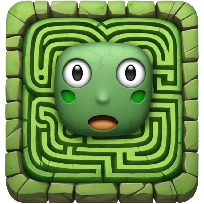 hazme un laberinto de piedra y el centro que sea un cuadrado de puro pasto emoji