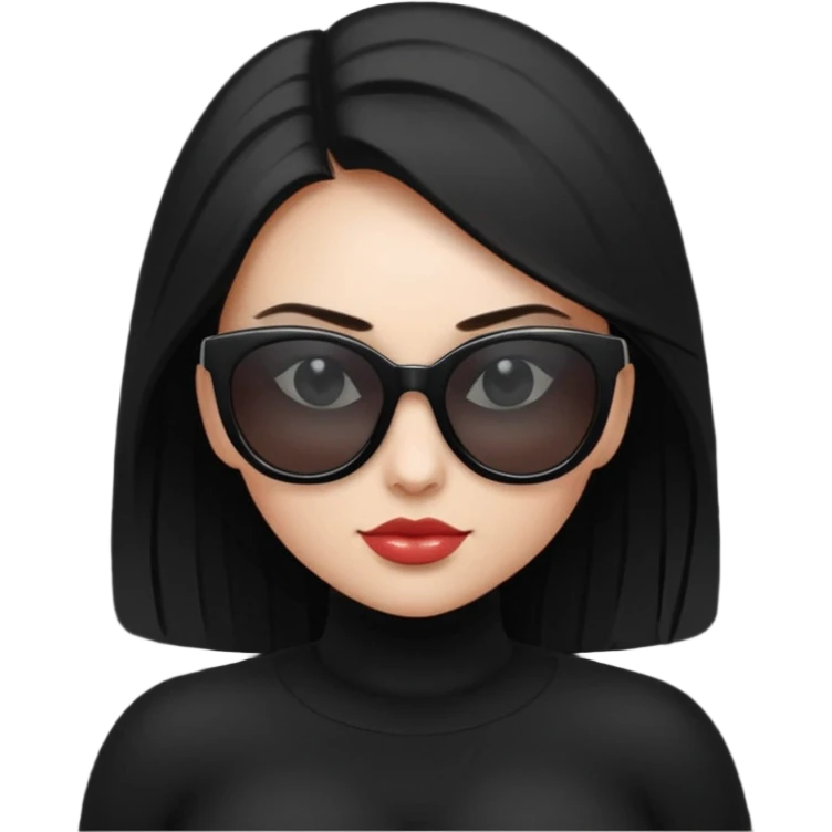 girl naked big boobs with sunglasses black emoji
