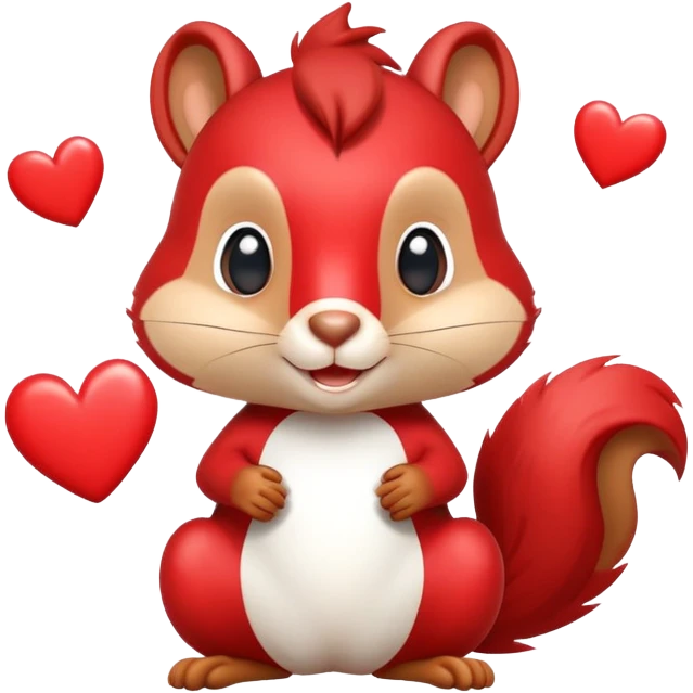 Scoiattolo alvin superstar con cuori emoji
