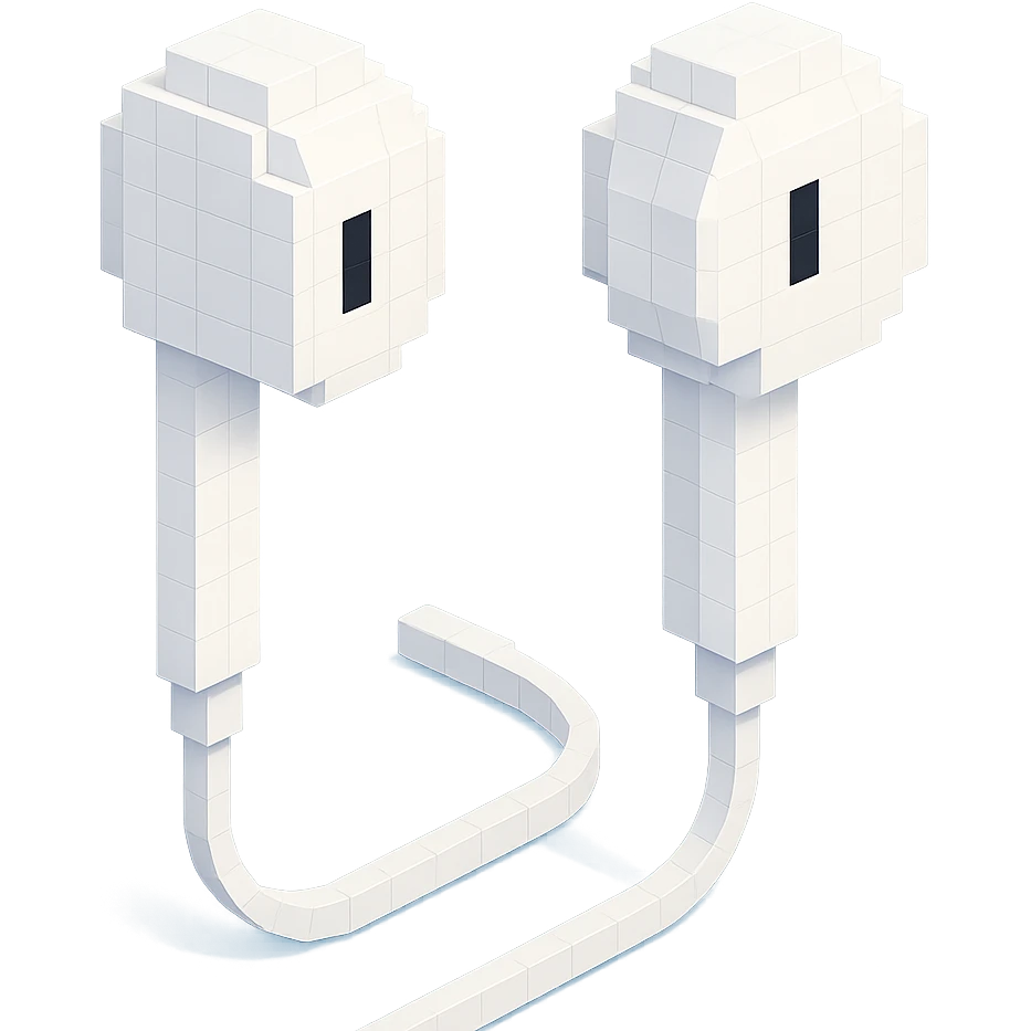 white EarPods headphones with a minimalist look emoji