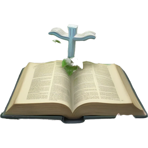 Holy Bible with a magical garden coming from it  emoji