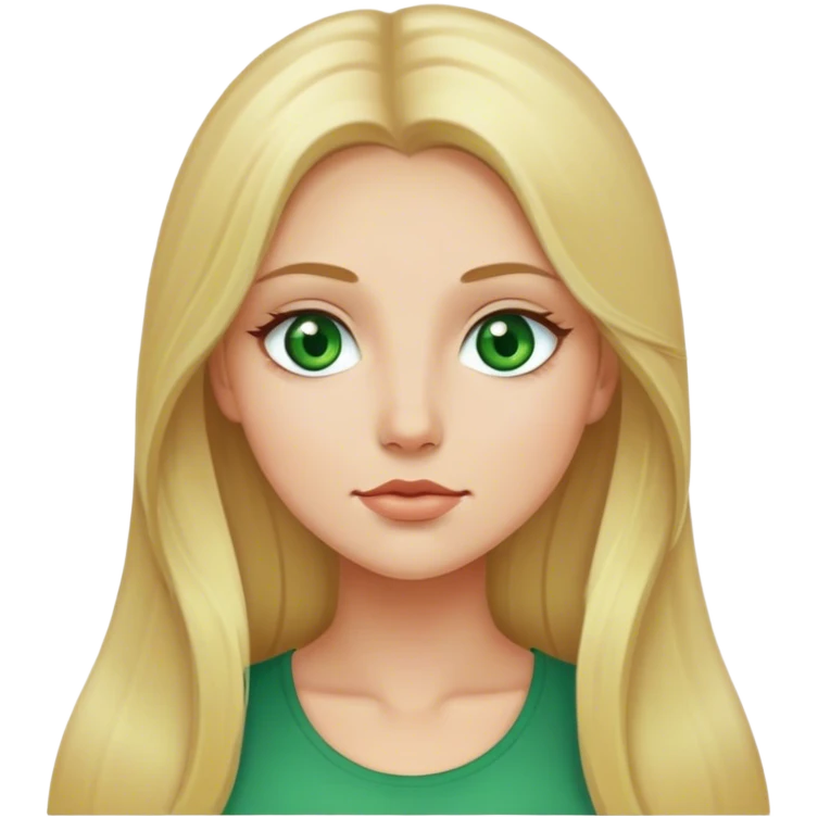 Mulher, loira com cabelos longos, rosto redondo, olhos verdes como se tivesse dando uma dica  emoji