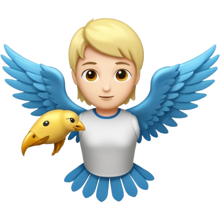 Persona Calva con alas volando emoji