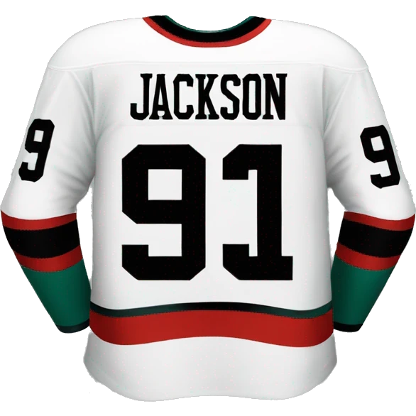 hockey Jersey with Jackson name number 93 back emoji