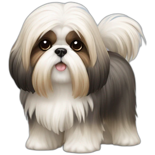Dog Shih Tzu with long wool full-height  emoji