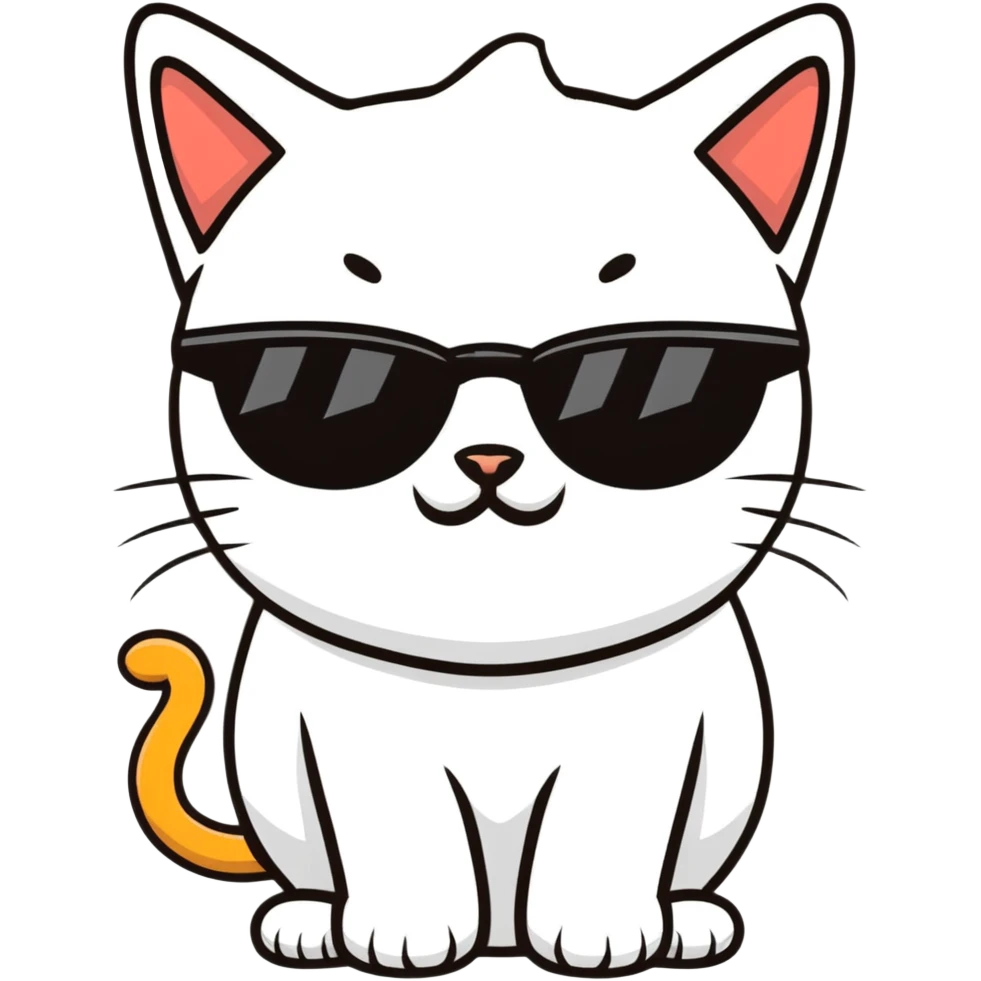 Cat with sunglasses emoji