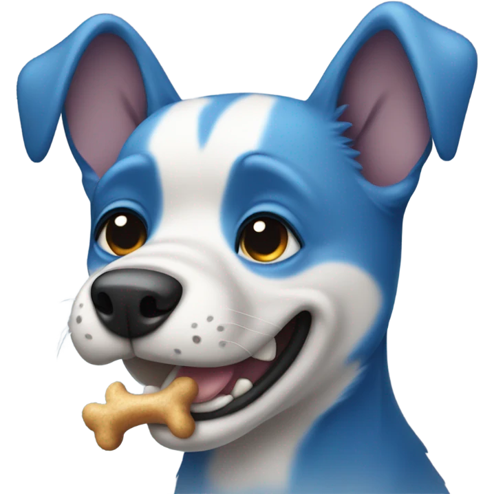 Blue dog with a bone  emoji