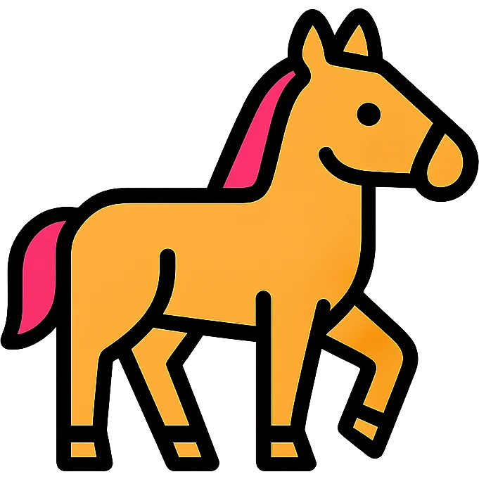 horse icon, clean and simple, modern icon style, no text emoji