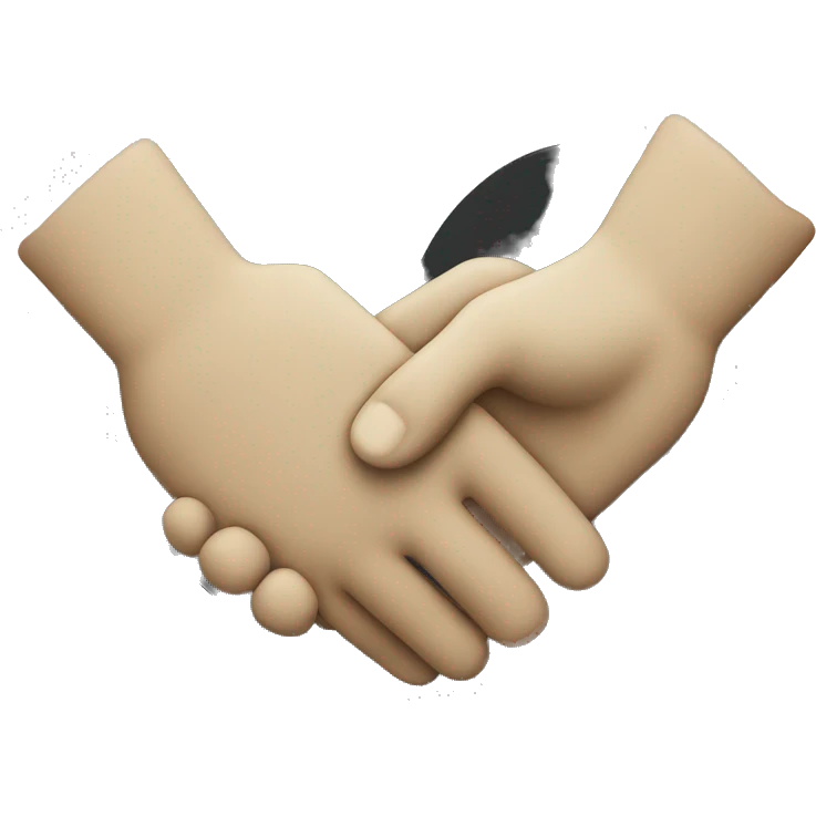 a handshake shaped like a heart emoji