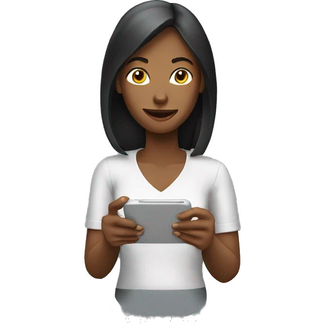 woman sending sms emoji