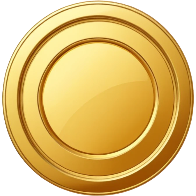 JUST THE CIRCLE  golden medal with a glossy finish, central empty space, details in border, golden  emoji