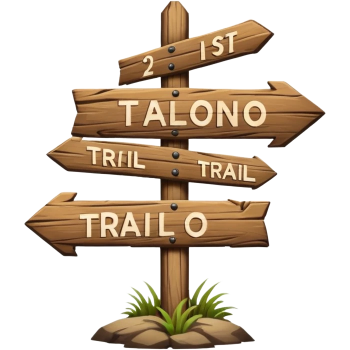 Wooden trail sign emoji