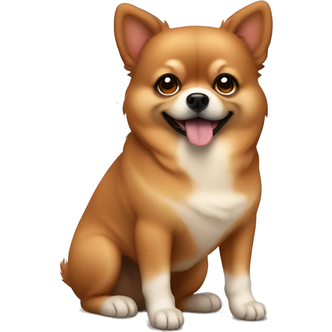 fat pomchi brown dog emoji