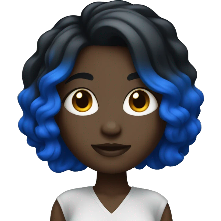 Lighting black girl with royal blue hair  emoji