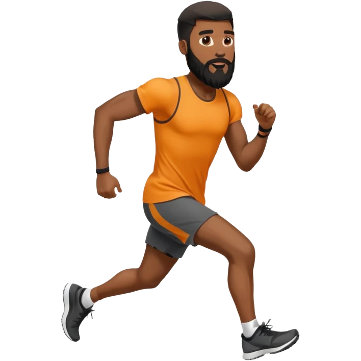blackman with full beard running exercise sport emoji