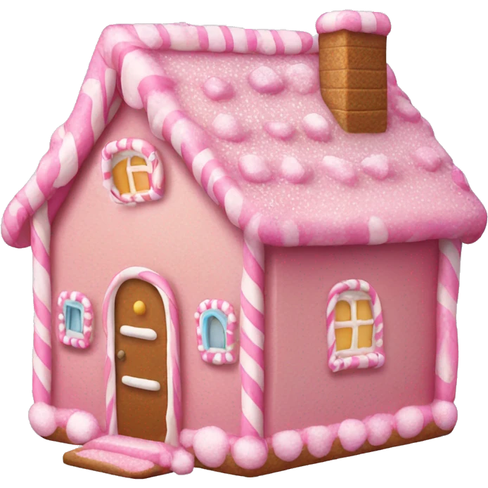 Pink gingerbread house emoji