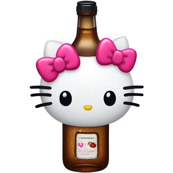 Hello kitty crying with tears with alcohol hello kitty emoji