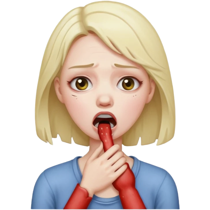 Woman choking  emoji