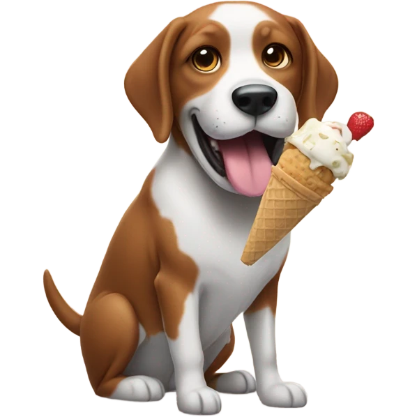 Dog eating ice cream emoji