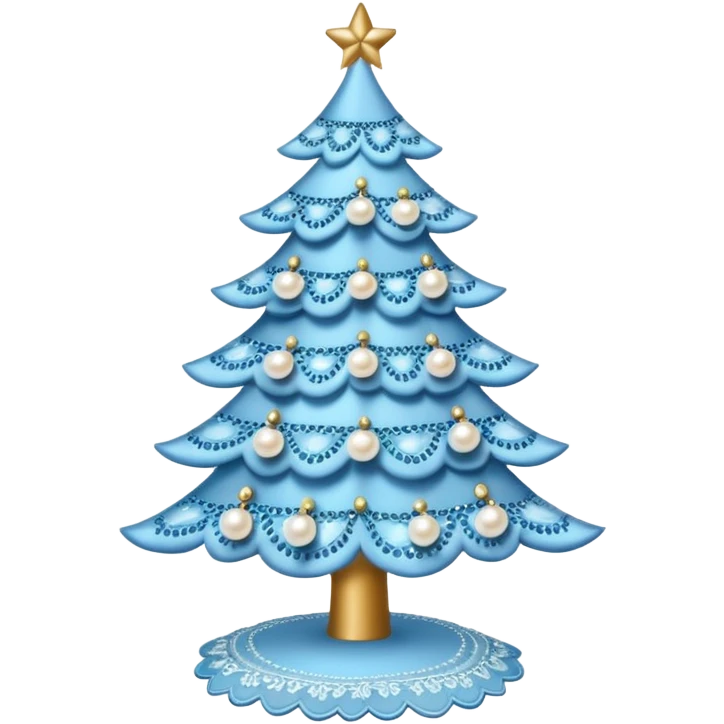 baby blue lace and pearls christmas tree emoji
