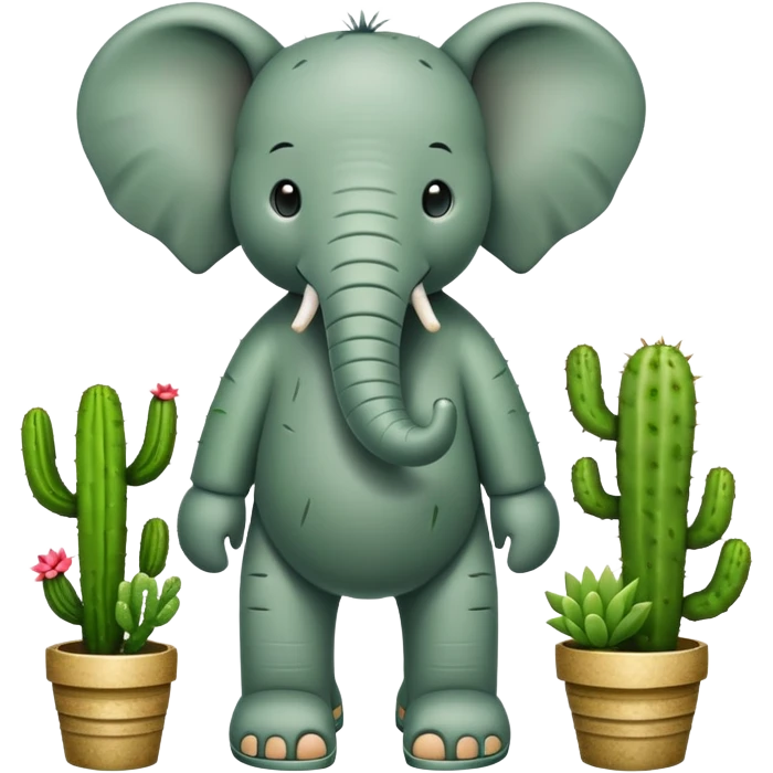 Elefante cactus con sandalias emoji