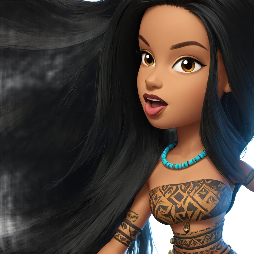 tribal beauty with tongue out emoji