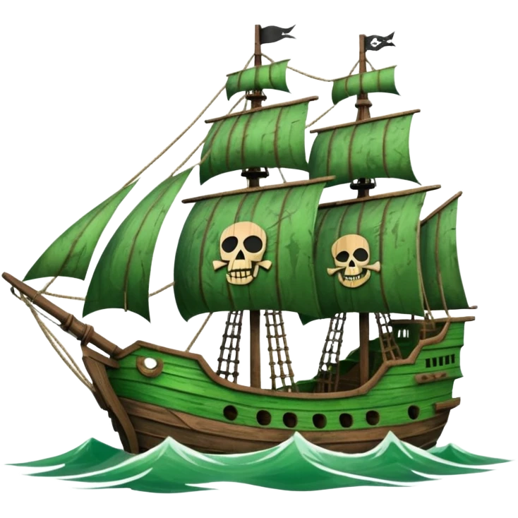 green pirate ships emoji