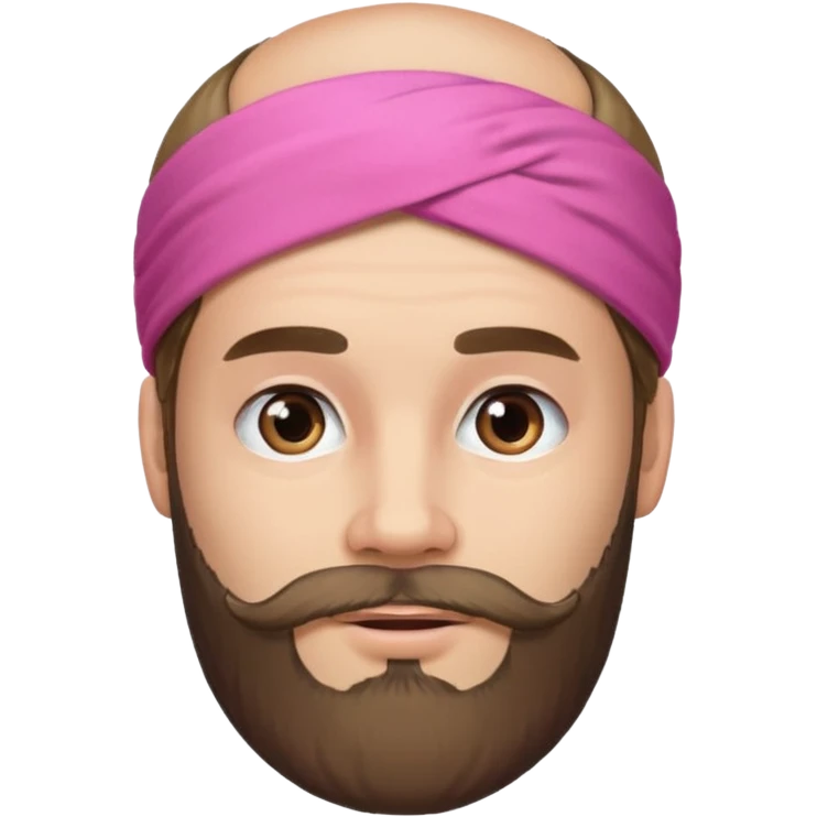 man bearded sport pink headband emoji