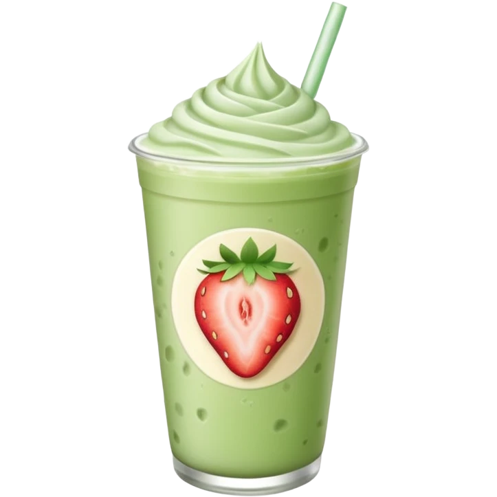 iced matcha latte strawberry  emoji