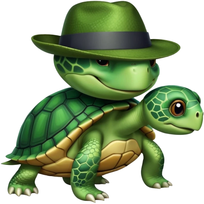 Turtle wearing a fedora  emoji