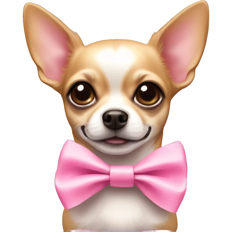 Cute chihuahua with pink bows emoji