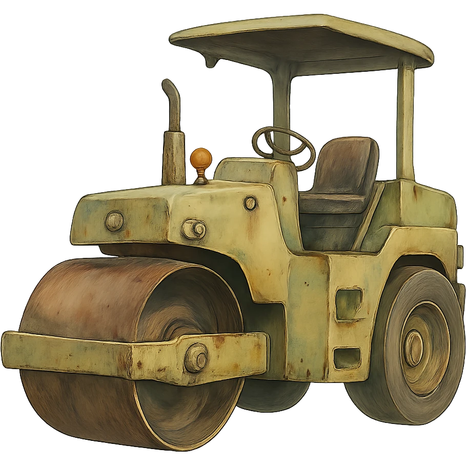 ghibli style road roller emoji