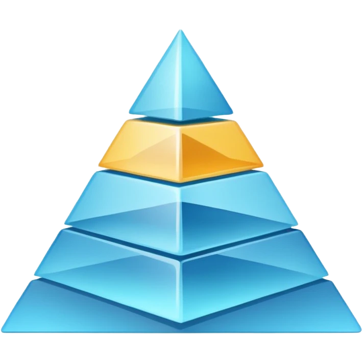 flat pyramid with three layers (blue) emoji