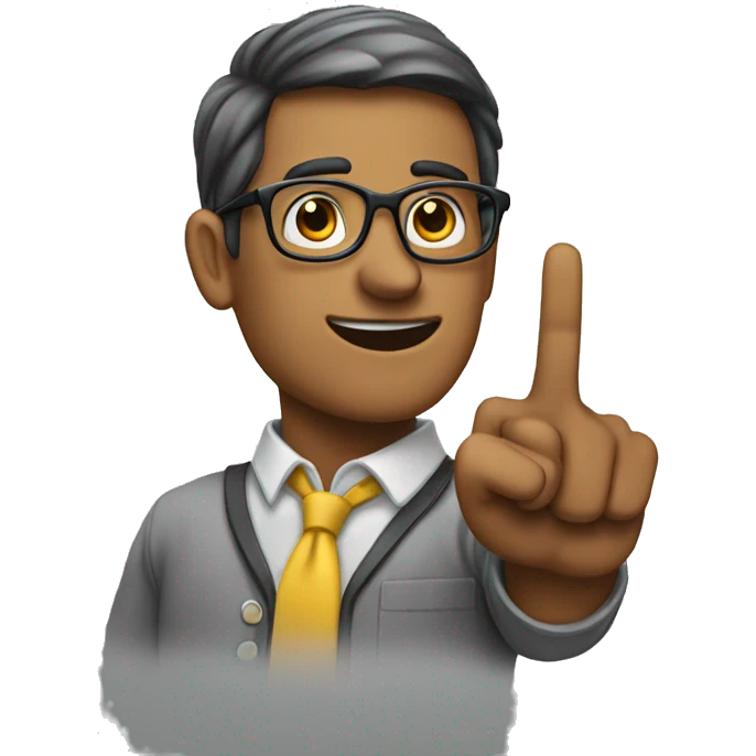 nerd holding up s pointer finger  emoji