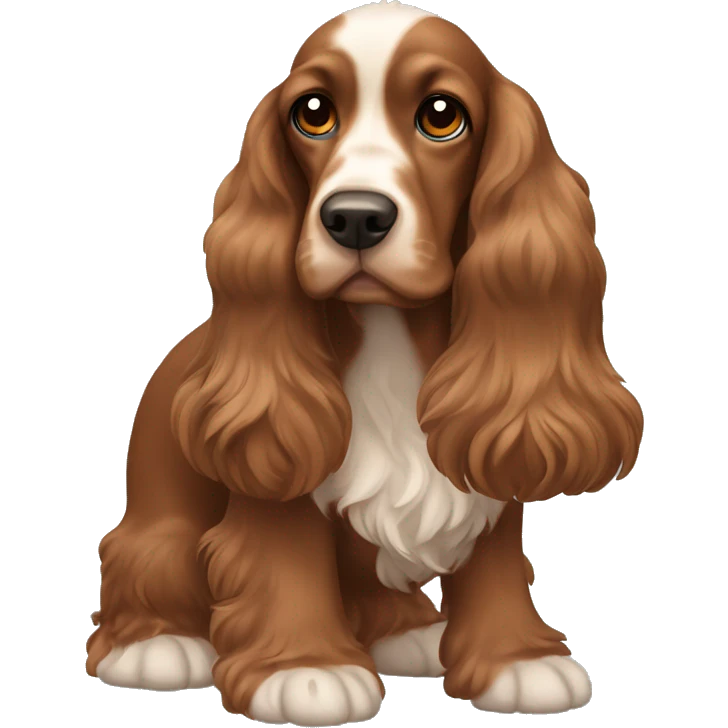 a cocker spaniel, brown color adult with long ears emoji