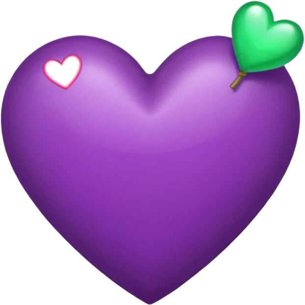 Hazme un emoji de un corazón morado con un corazón verde dentro emoji