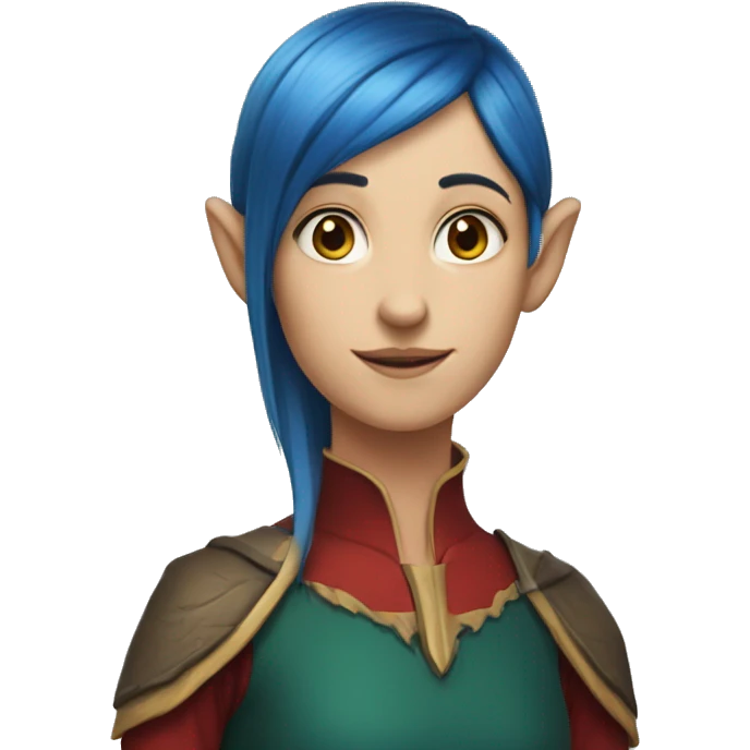 red-elf-girl-short hair-blue ey emoji