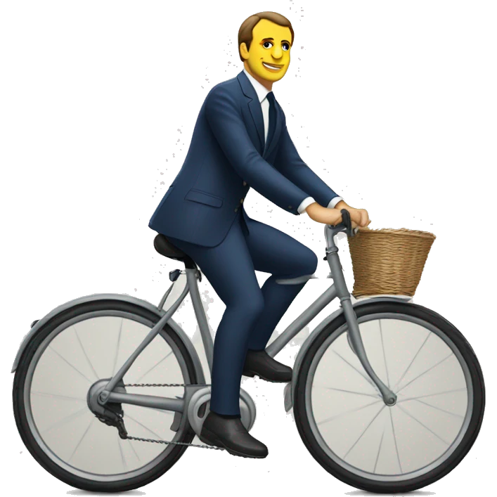 Macron sur un vélo emoji