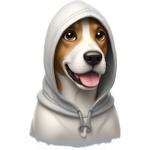 Dog wearing a hood ￼ emoji
