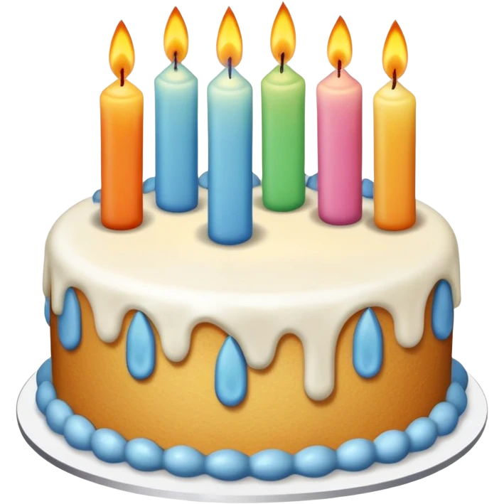 Make a decent cake with 34 years old candles emoji