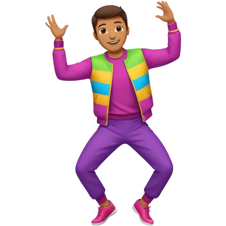 create a person emoji of Barcavibe is the superpower name Brings energy, momentum, and structure more fun and dancing more coloful male emoji