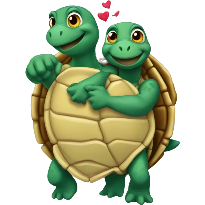 Turtles in love emoji