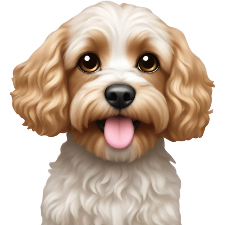  Cavapoo with light pink flower  emoji