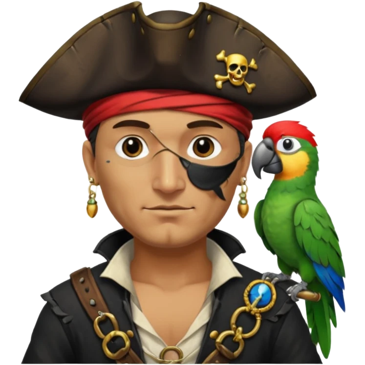 pirate and parrot emoji