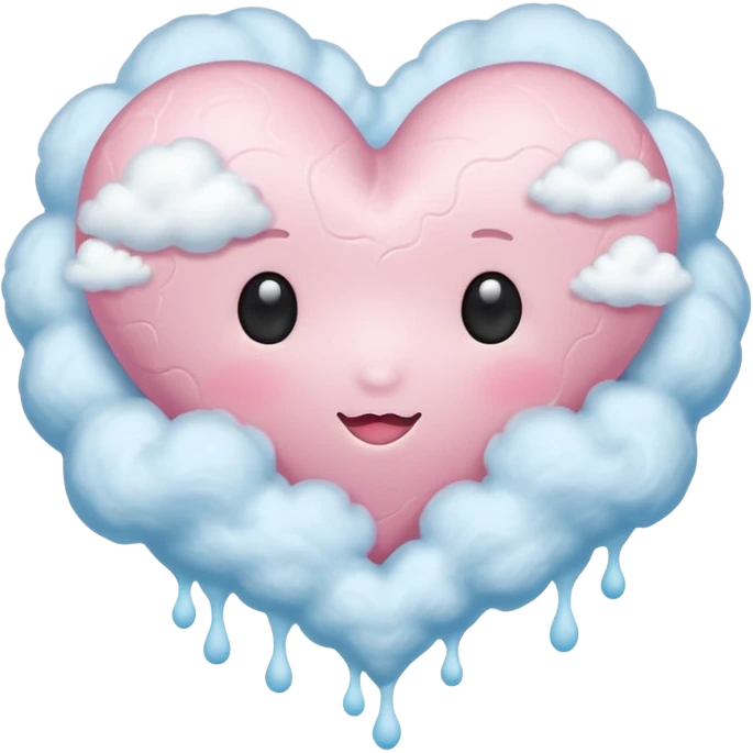 light pink heart with clouds emoji
